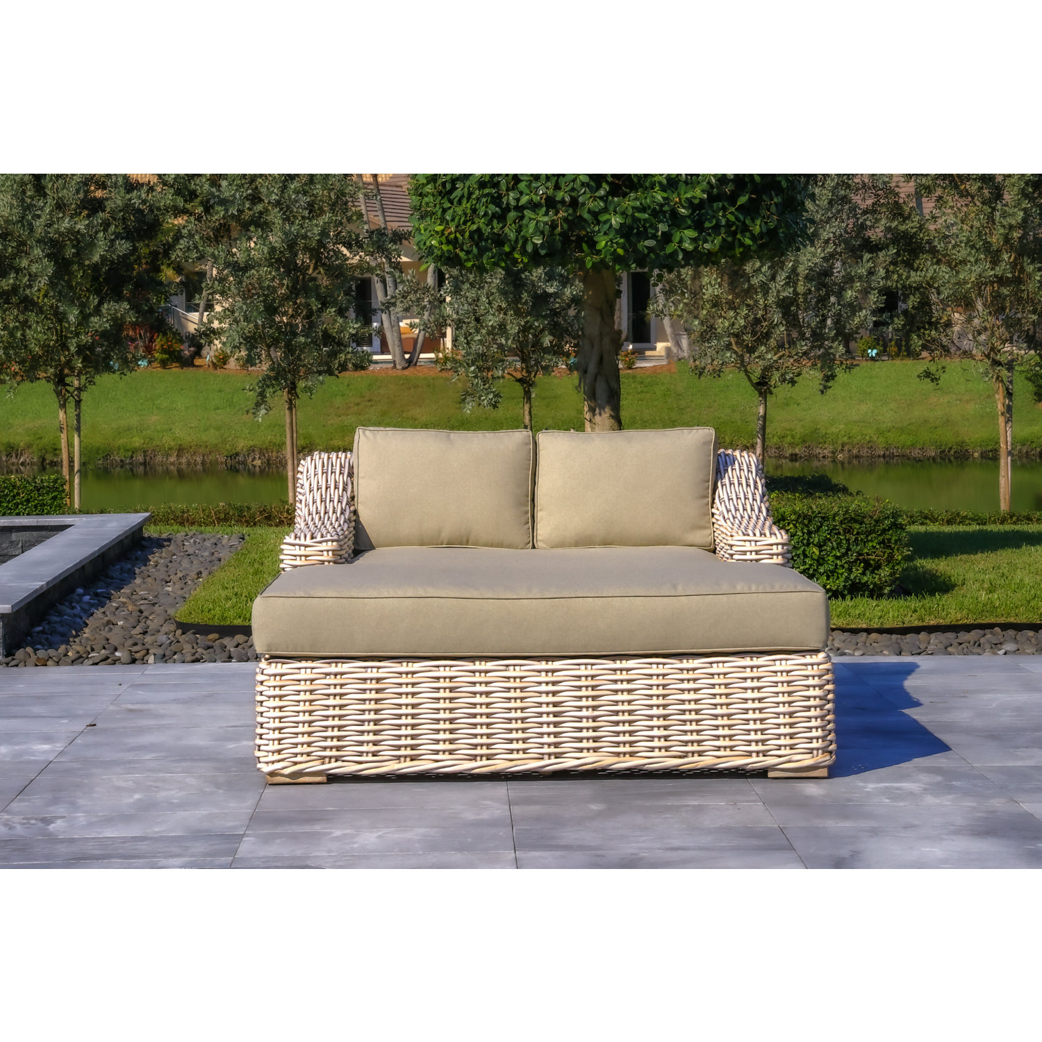 Grey rattan best sale garden sun loungers